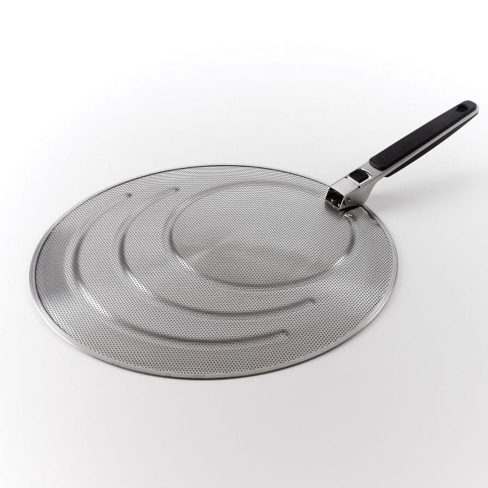 OXO Splatter Screen - 12-Inch Stainless Steel Splatter Guard for Frying Pans - Oil & Grease Splatter Protection for Stovetop Cooking - Perfect for Sautéing, Frying & Cooking Bacon