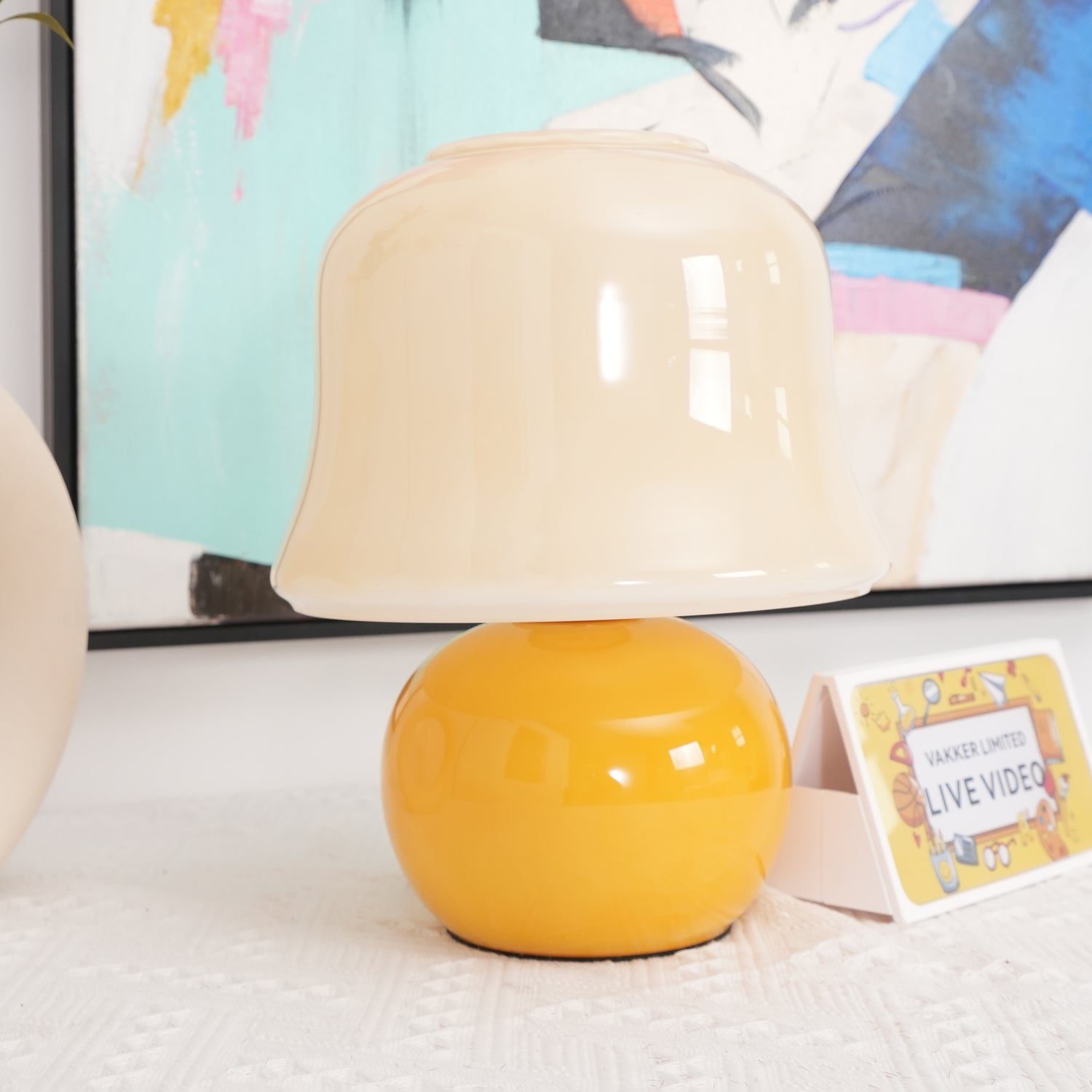 Creamy Mushroom Table Lamp - Soft Glow Night Light for Bedroom, Nursery, Living Room - Modern Decorative Lighting for Cozy Ambiance