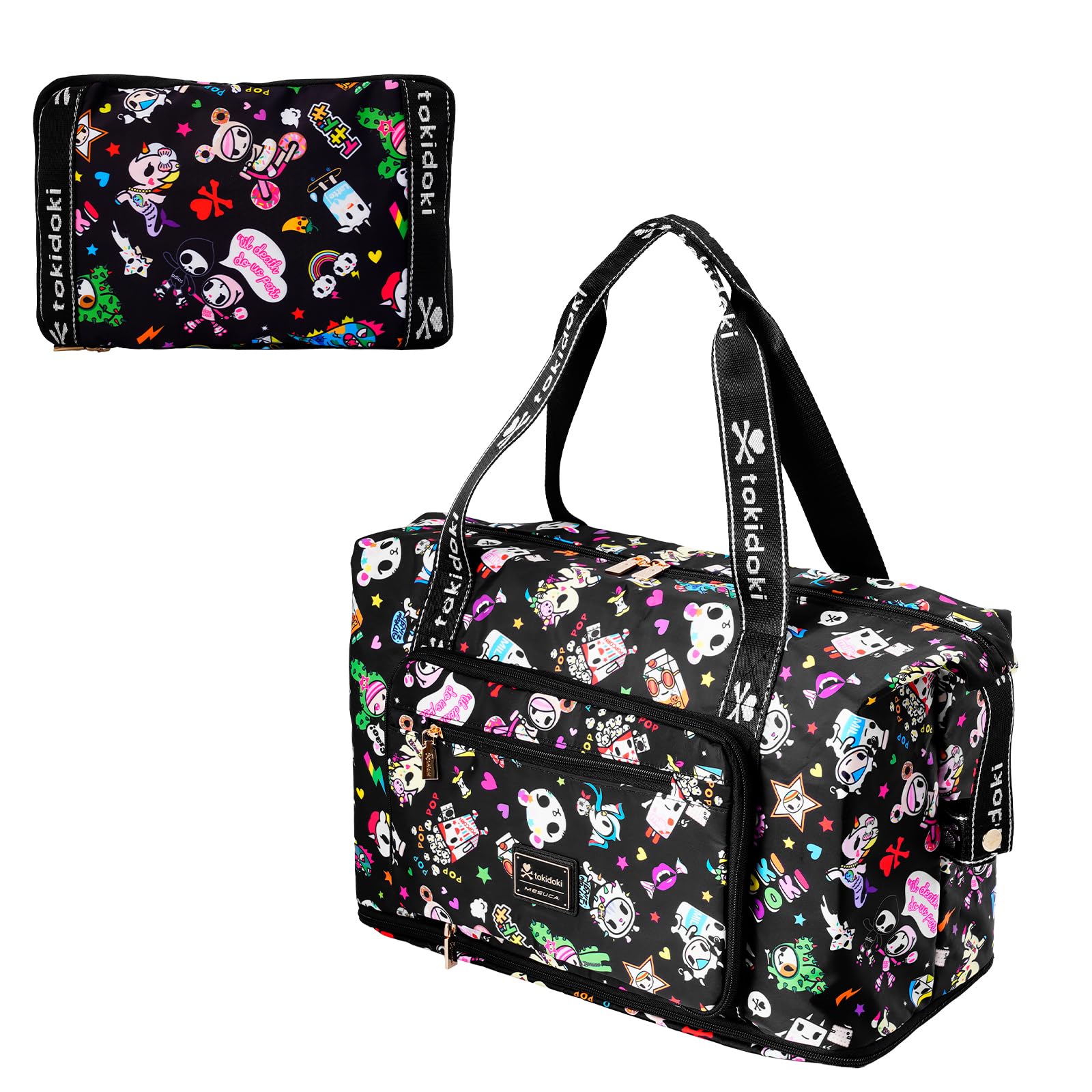 Tokidoki Waterproof Travel Duffel Bag - Weekender Carry On Tote for Women & Men | Gym, Sports, Weekend Getaway Essentials