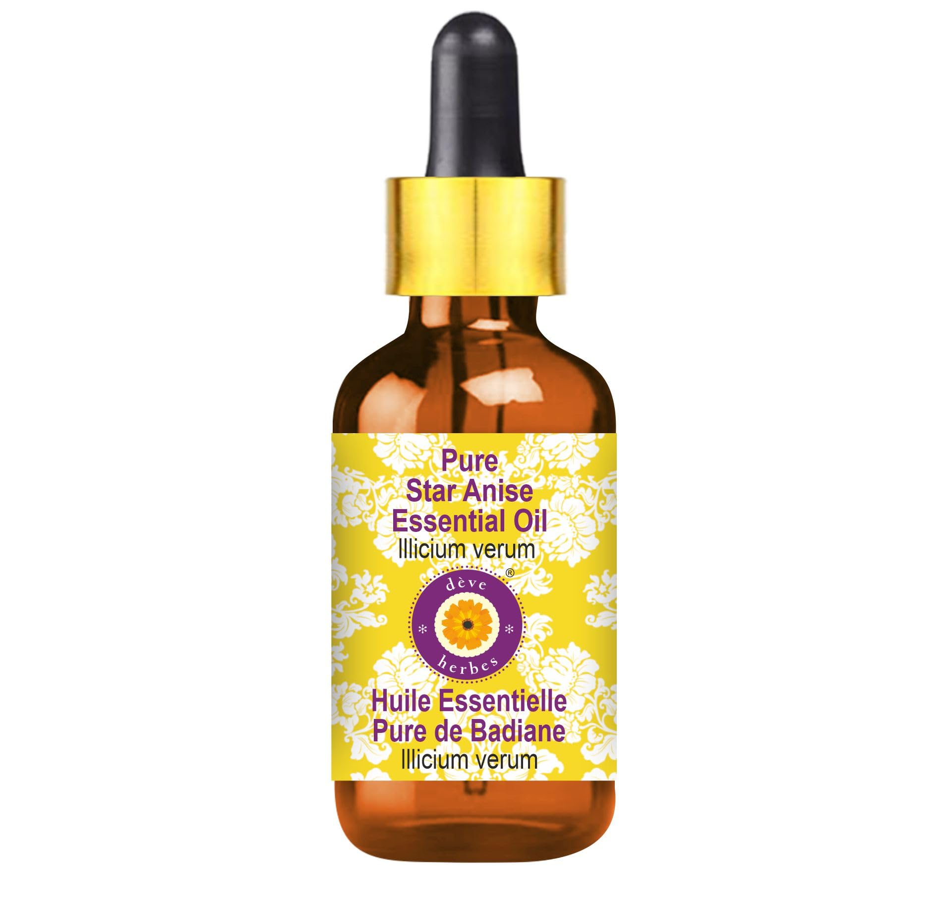 **Pure Star Anise Essential Oil (Illicium Verum) - 10ml Steam Distilled with Glass Dropper - Aromatherapy, Diffuser & DIY Skincare**