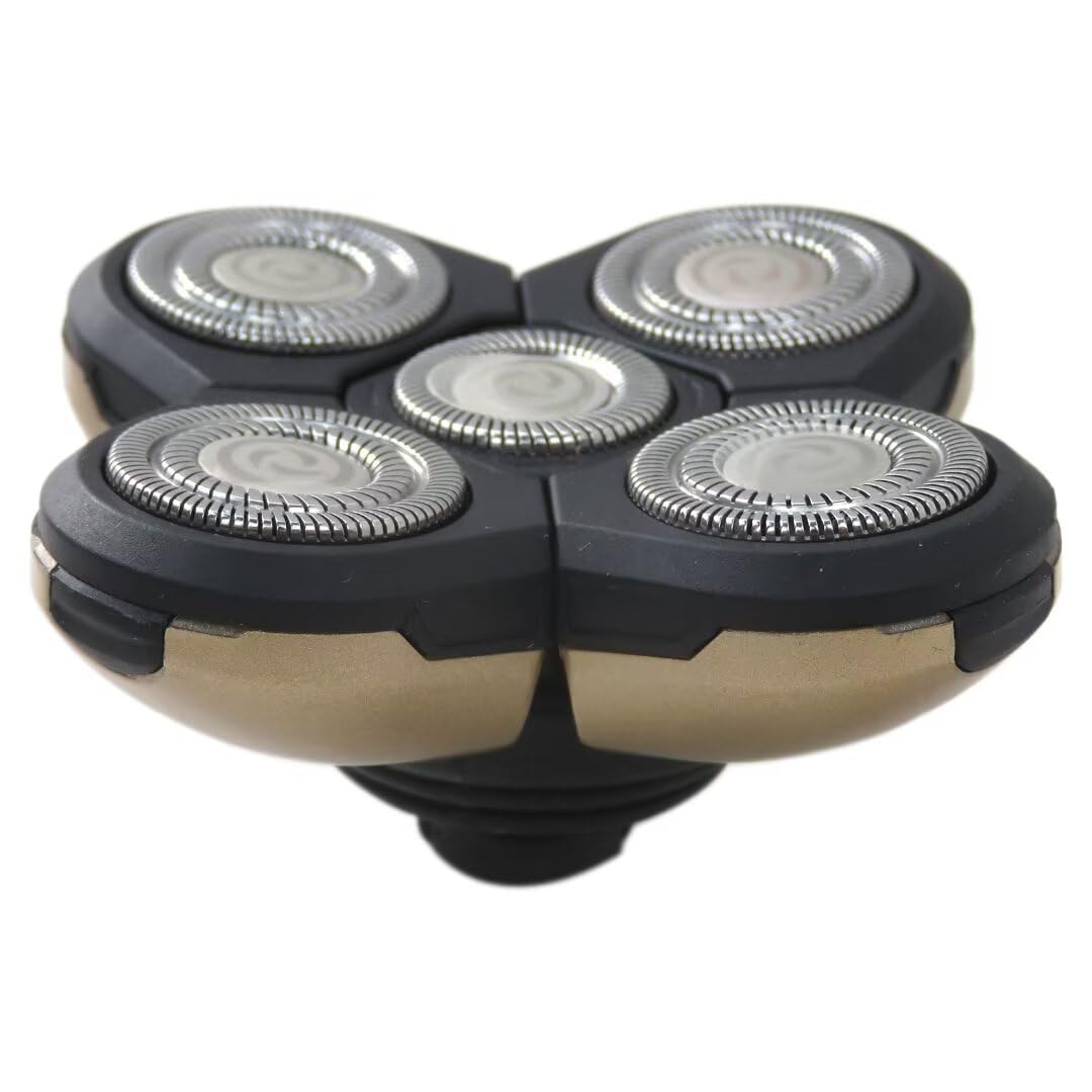 Upgraded 6-Blade Electric Shaver Replacement Heads for Bald Men - Black Replacement Razor Blades with Protective Cover | Perfect for Travel, Home & Gym Use