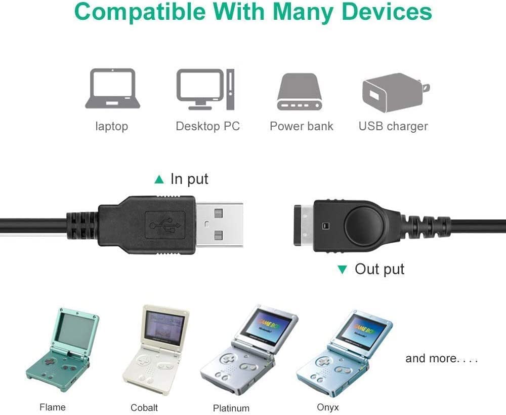 Original Game Boy Advance SP Charger Kit - AC Adapter & USB Charging Cable for GBA SP & Nintendo DS | Portable Gaming Power Solution for Home & Travel