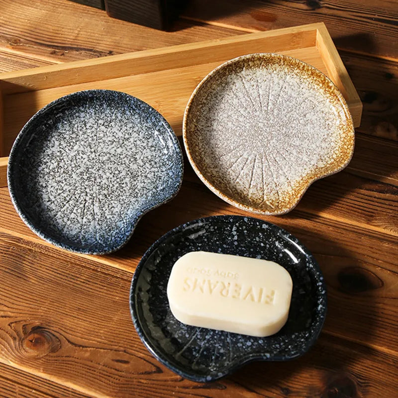 Handmade Glazed Ceramic Soap Dish - Elegant Bathroom Organizer for Sink Countertop, Shower & Vanity Storage | Perfect for Home, Spa, and Hotel Decor