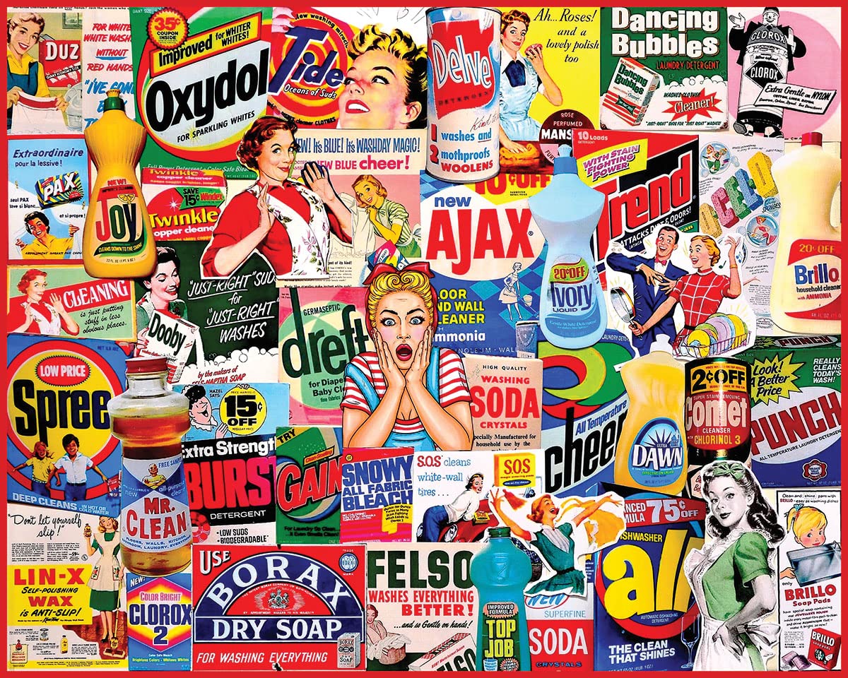 White Mountain Puzzles Soap Suds - 1000 Piece Jigsaw Puzzle for Adults, Challenging Vintage Soap Box Art - Perfect for Family Game Night, Relaxation & Home Decor