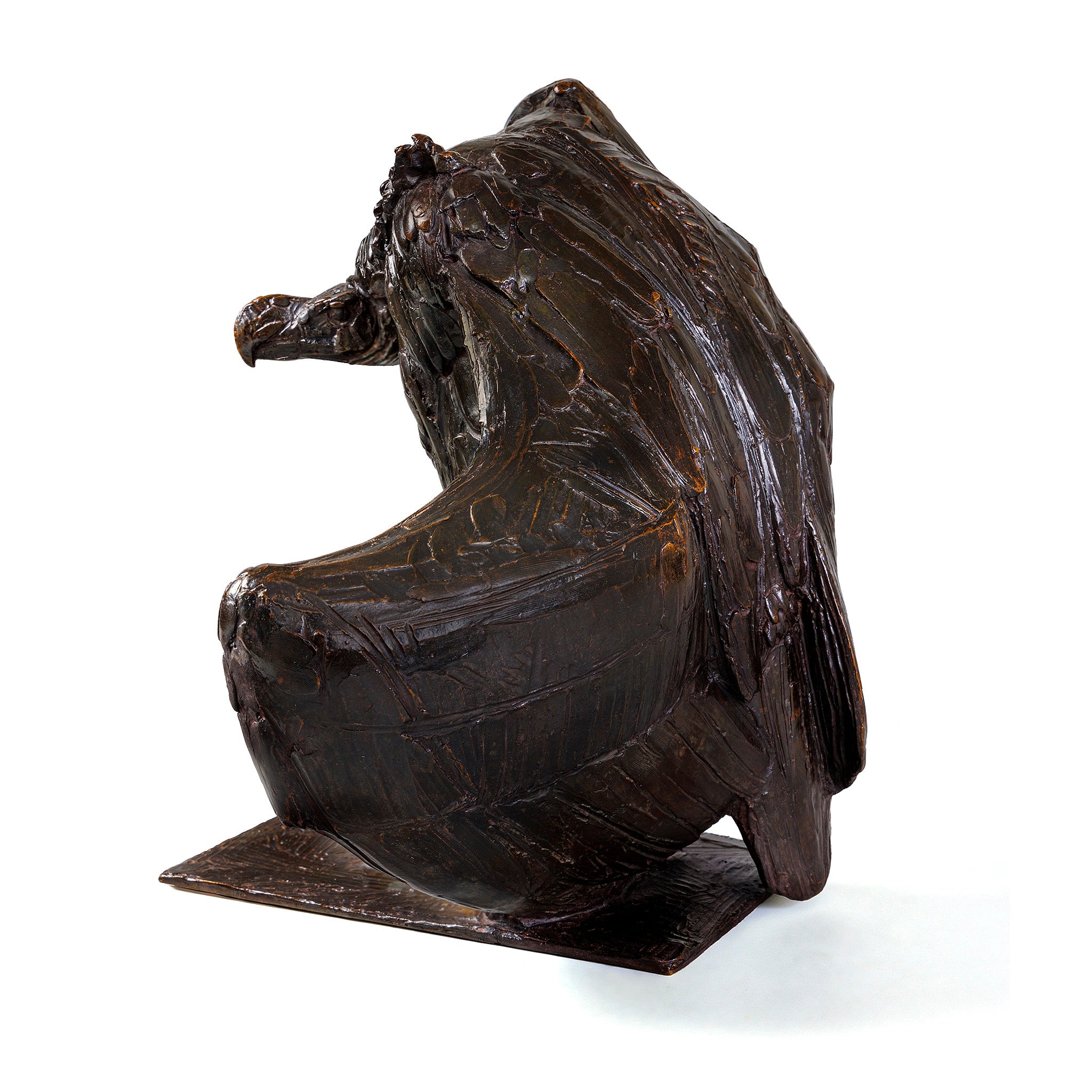 Rembrandt Bugatti Vautour Bronze Sculpture with Spread Wings - Handcrafted Art Deco Figurine for Home Decor, Office Display, and Luxury Gift Collection