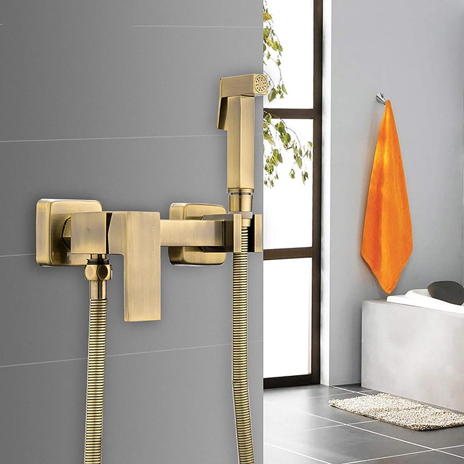**Brass Hot & Cold Water Handheld Toilet Sprayer Kit - Wall Mounted Diaper Sprayer for Cloth Diapers with Shower Hose | Perfect for Baby Care & Bathroom Cleaning**