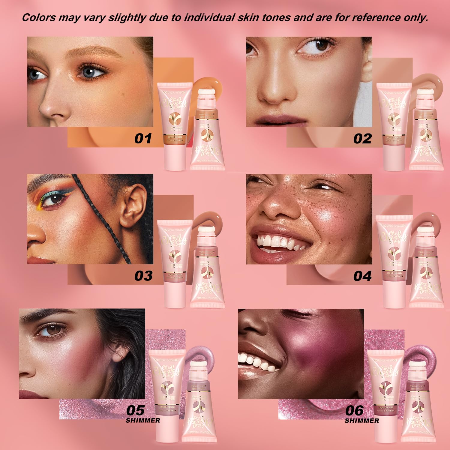YOUNG VISION Matte Liquid Blush Wand - Velvety Cheek Tint for Natural Flush | Long-Lasting Liquid Blush with Buildable Coverage | Blendable & Lightweight Formula | 25ml/0.84 fl oz | Perfect for Everyday Makeup & Special Occasions