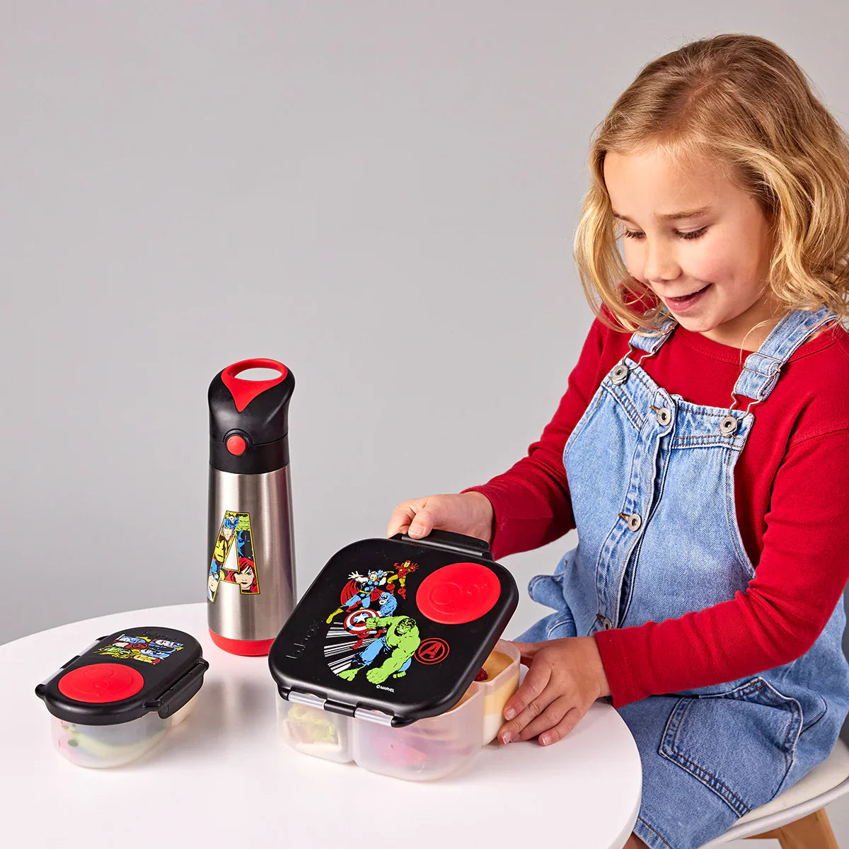 b.box MINI Lunch Box for Kids - Avengers Themed Insulated Food Container - Perfect for School, Picnics, and Travel