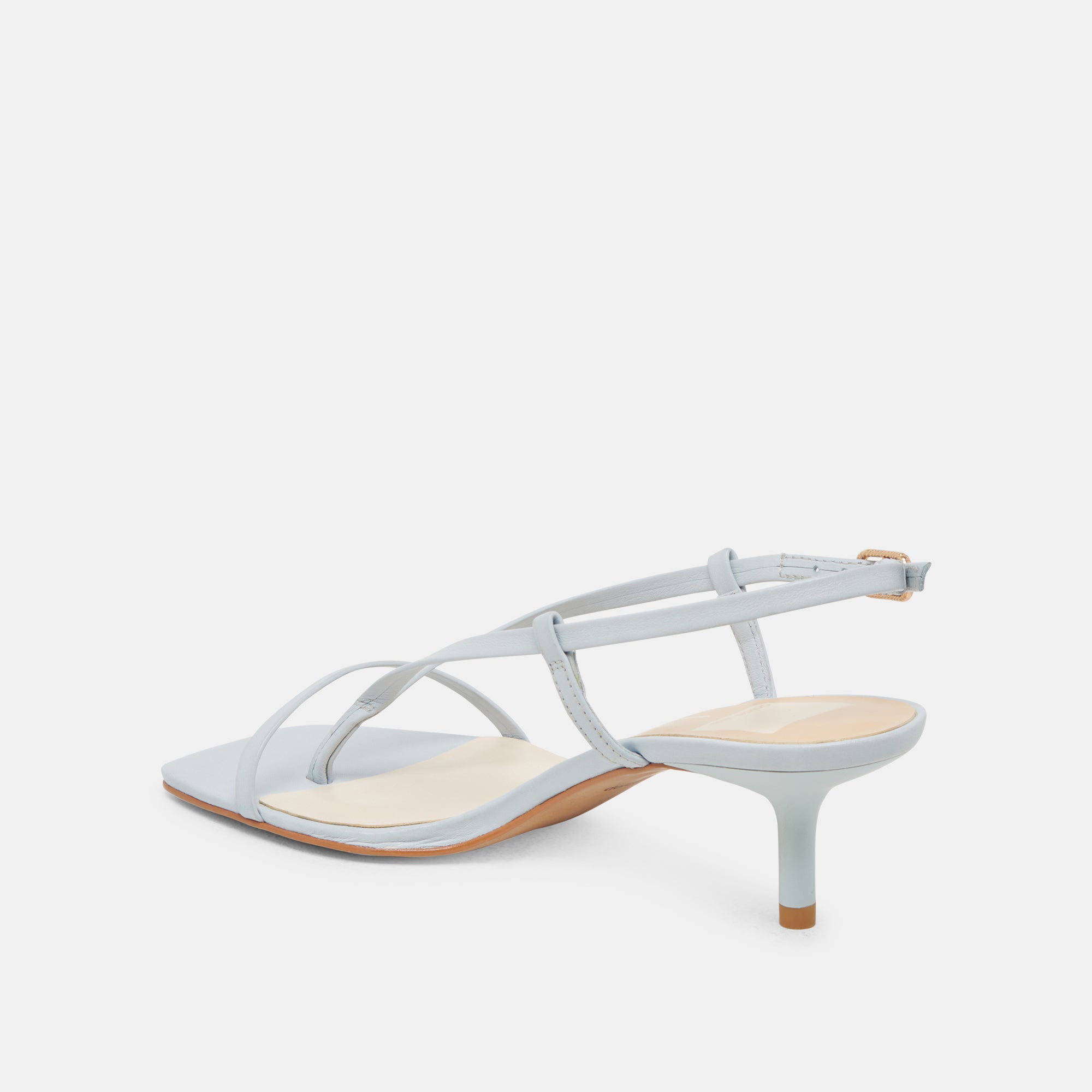 LAURY Women's Ice Blue Leather Heels - Elegant High Heel Pumps for Parties, Weddings & Evening Events