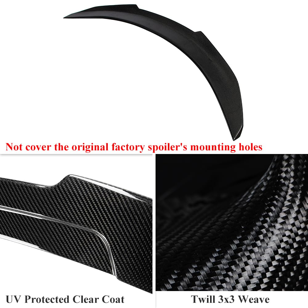AeroBon Real Carbon Fiber Trunk Spoiler for 2018-2022 Honda Accord 10th Gen (H-Style) - Lightweight & Durable Rear Wing - Perfect for Street Racing & Car Customization