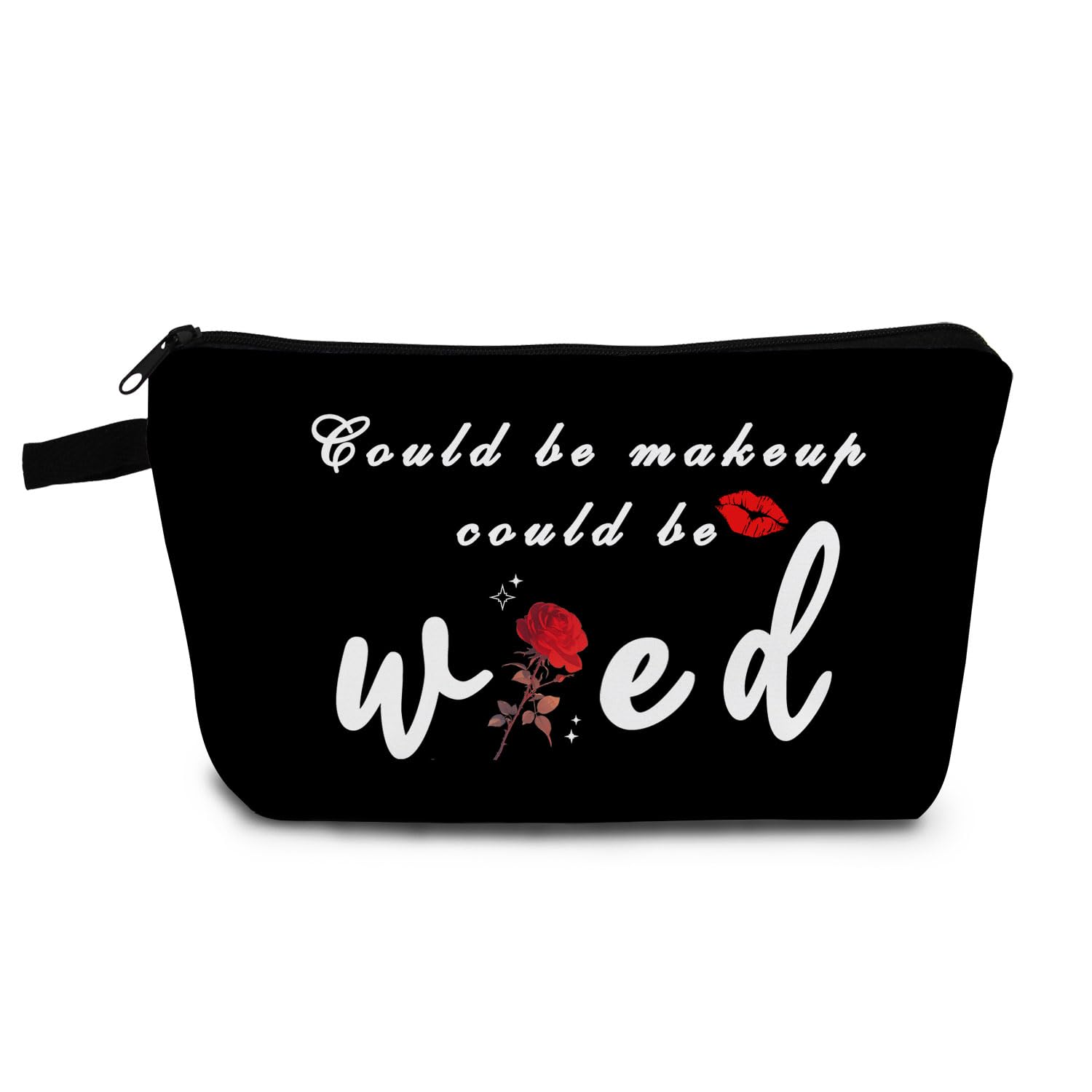 Funny Rose Lip Makeup Bag - Weed Organizer & Toiletry Pouch for Women, Perfect Gift for Sisters & Friends