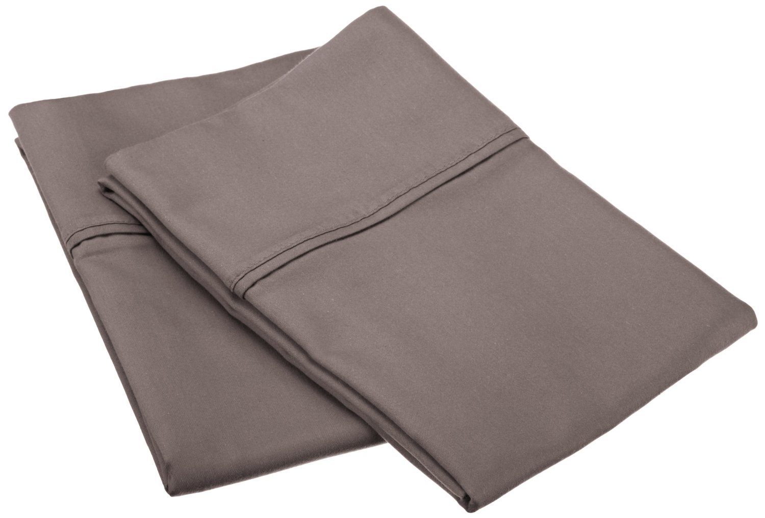 Soft Cotton Blend Wrinkle-Resistant King Size 2-Piece Pillowcase Set - Solid Grey | Luxury Bedding for Home & Hotel Use