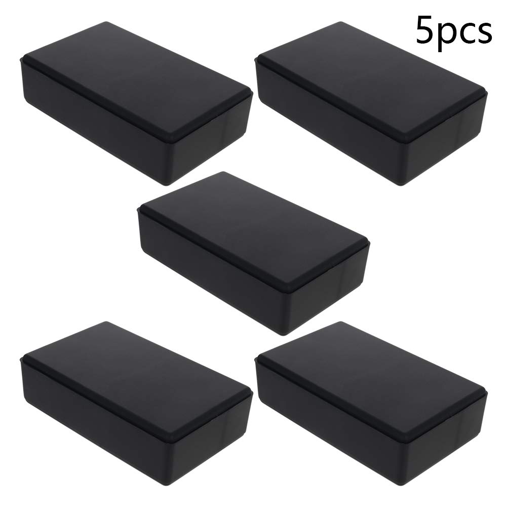 5Pcs Black ABS Plastic Electronic Junction Box - 100x60x25mm Waterproof Project Enclosure for Circuit Boards, DIY Electronics & Outdoor Wiring Projects - Aicosineg