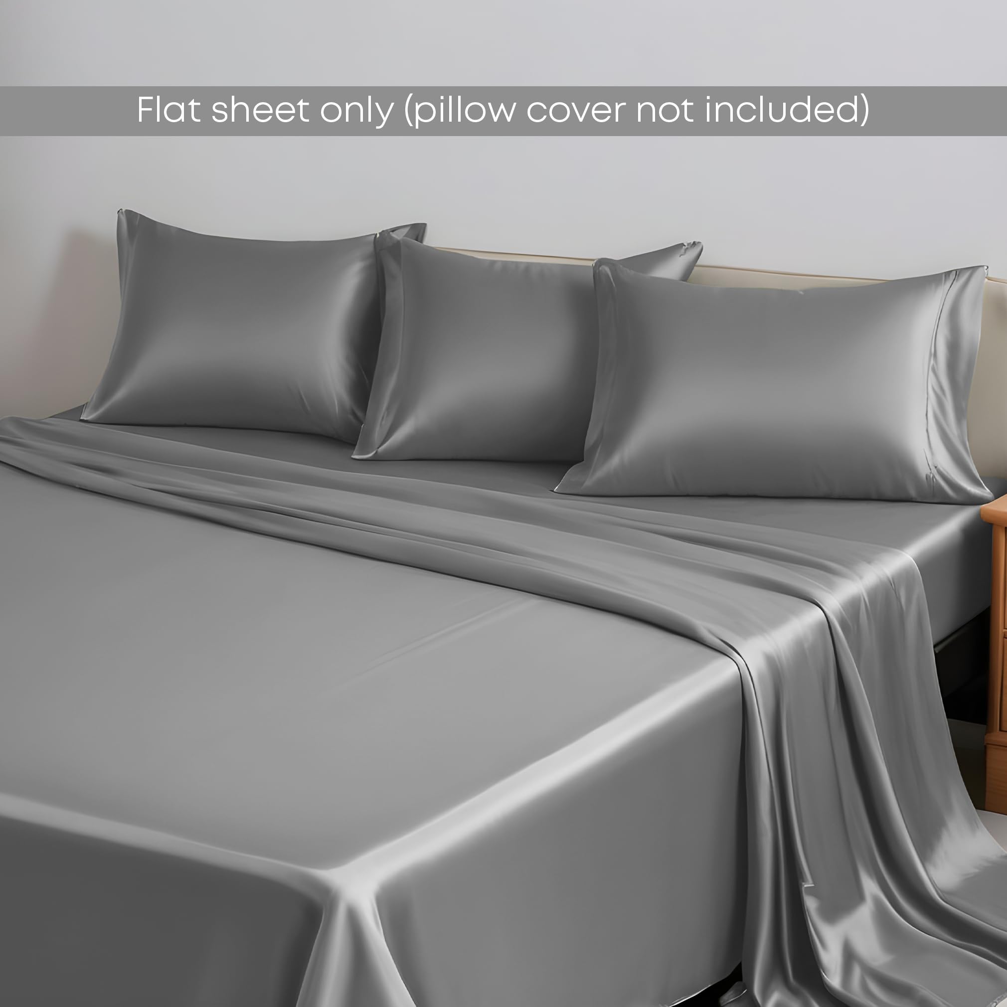 Premium Cooling California King Flat Sheet - 100% Bamboo Rayon Bed Sheet, Ultra Soft & Breathable, Light Grey (Cal King) | Perfect for Hot Sleepers & Luxury Bedroom Decor