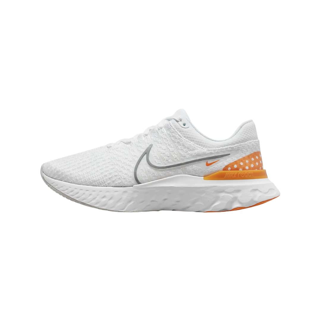Nike React Infinity Run Flyknit 3 Running Shoes - White Grey Kumquat & Particle Grey Photon Dust - Cushioned Road Running Shoes for Men & Women - Perfect for Marathon Training & Daily Jogging