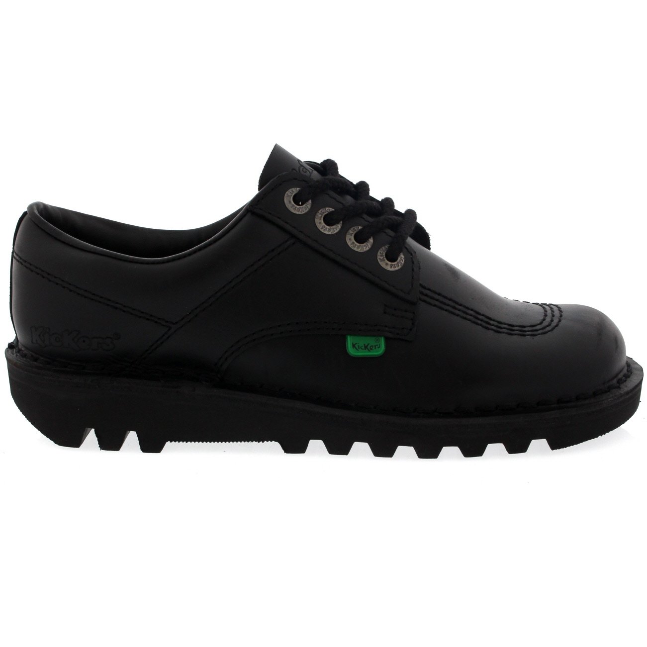 Kickers Unisex Kids Leather School Boots - Black Size 2 | Comfortable & Durable Back-to-School Shoes for Boys & Girls | Perfect for Classroom, Playground & Everyday Wear