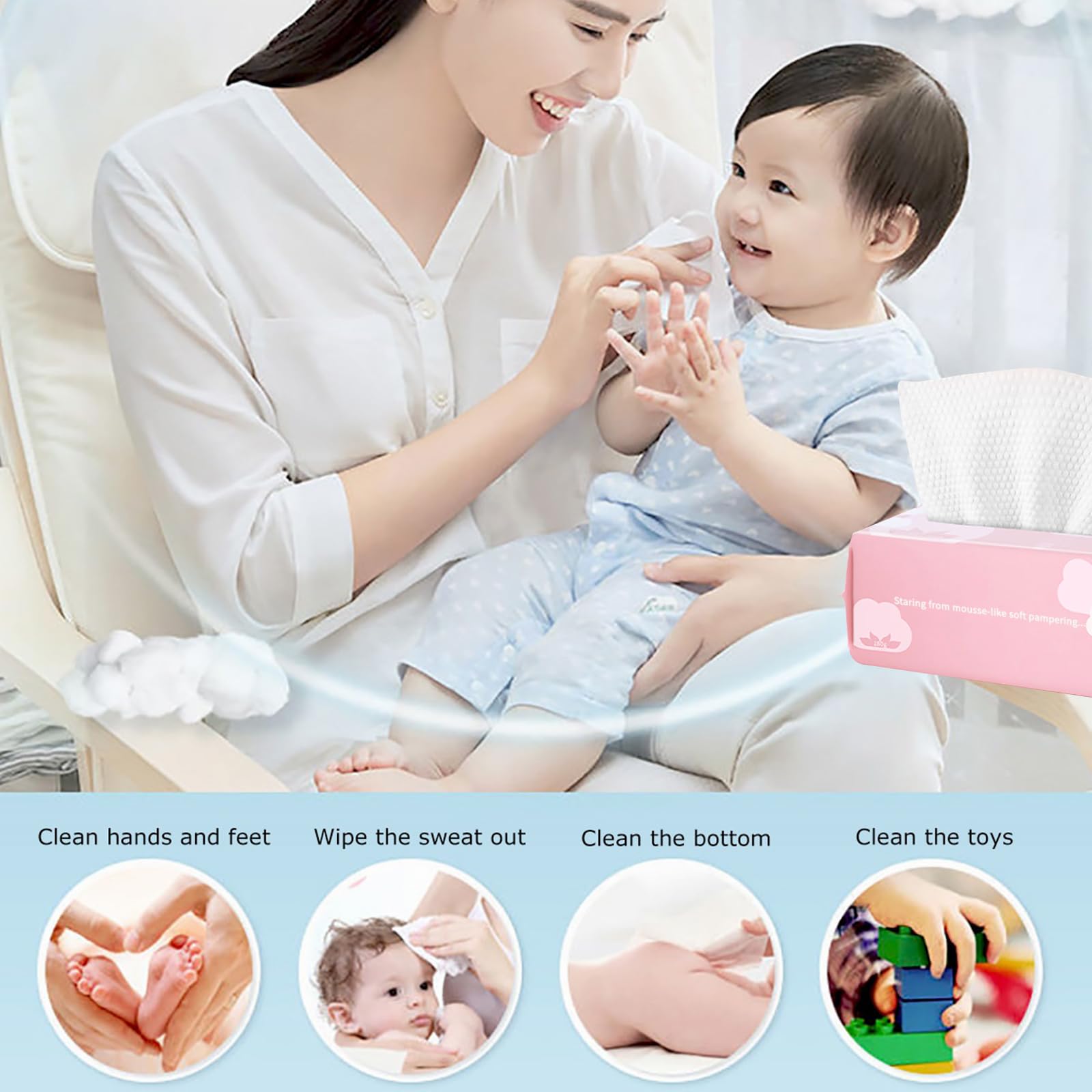 **Soft Disposable Cotton Face Towels - 400 Count Gentle Facial Wipes for Cleansing, Skincare & Makeup Removal | Reusable Dry & Wet Towelettes for Daily Face Wash, Spa & Travel**
