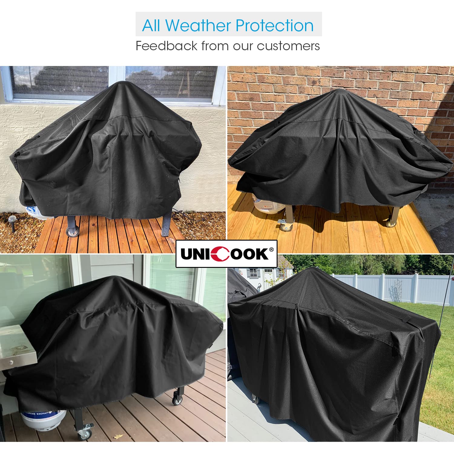 Unicook Waterproof Heavy Duty Griddle Cover for Blackstone 36 Inch Grill - Outdoor Flat Top Grill Cover with Sealed Seams & Support Pole - Fits Camp Chef, Nexgrill, Blue Rhino Razor - Perfect for Backyard BBQs, Camping & Outdoor Cooking
