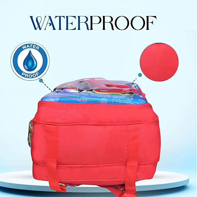Happile Kids Backpack for School - Red & Multicolor Small Backpack for Ages 4-7 Years | Perfect for Preschool, Play School & Daycare Use