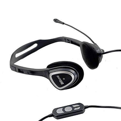 IM320 USB Wired Headset with Noise-Canceling Mic - Comfortable Over-Ear Headphones for PC, Laptop, Gaming, Online Classes & Remote Work