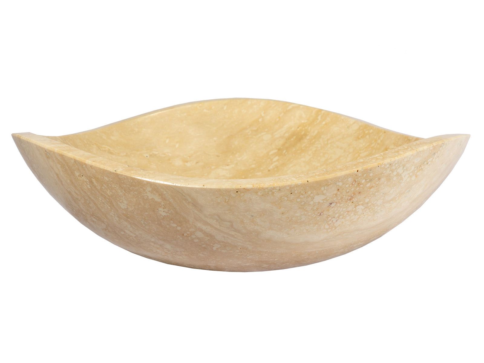 Beige Travertine Freeform Vessel Sink - Modern Bathroom Vanity Sink for Powder Room, Guest Bath & Master Bath Decor