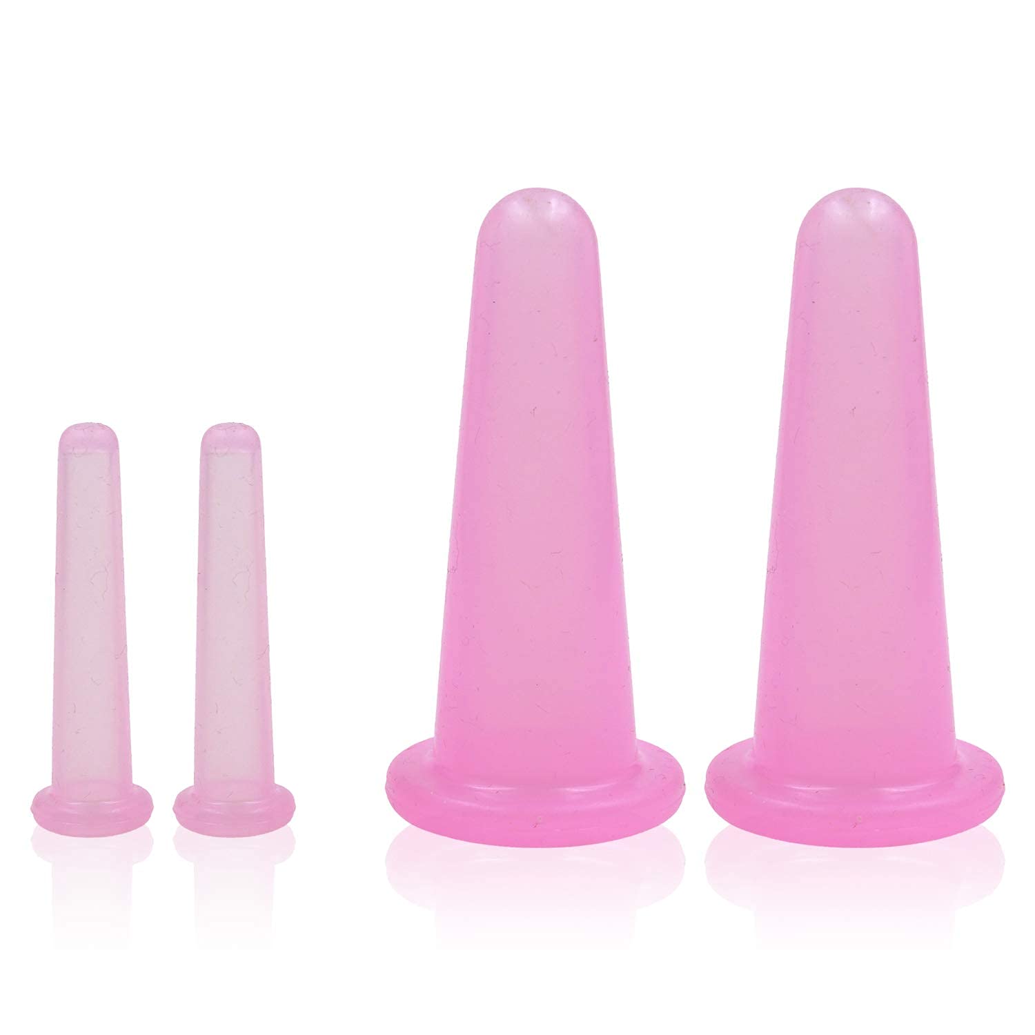 Dr. Pen 4-Piece Silicone Facial Cupping Set - Anti-Aging Massage Cups for Face, Neck, Back & Body Care - Includes 2 Small & 2 Large Pink Vacuum Therapy Tools - Perfect for Skincare Routine, Relaxation & Wrinkle Reduction