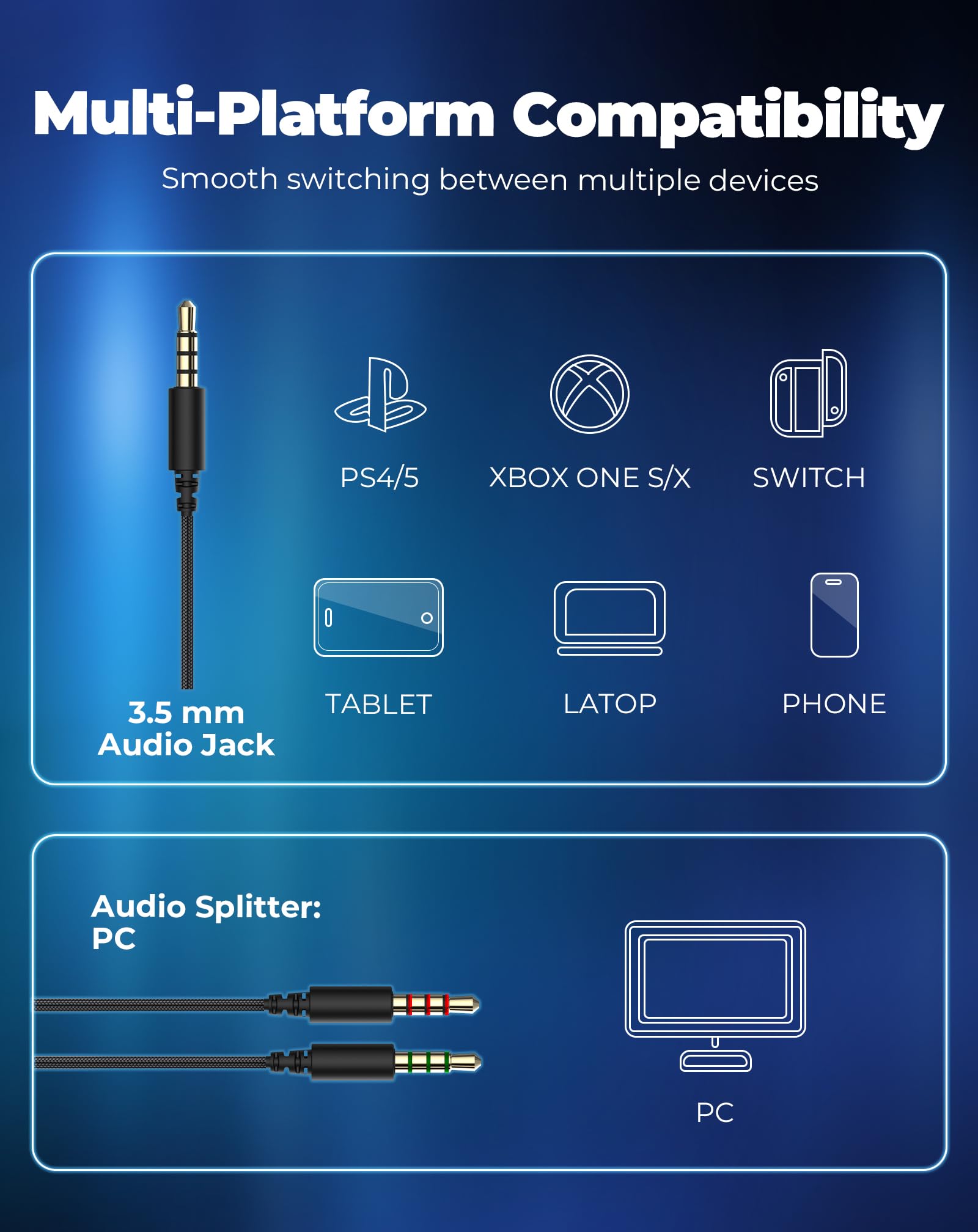 Havit H2002D Gaming Headset with 50MM Drivers & Mic - Noise Cancelling Over-Ear Headphones for PS5, PS4, PC - Durable Aluminum Frame - Perfect Valentine's Gift for Gamers & Men (Great for FPS, Racing & Online Gaming)