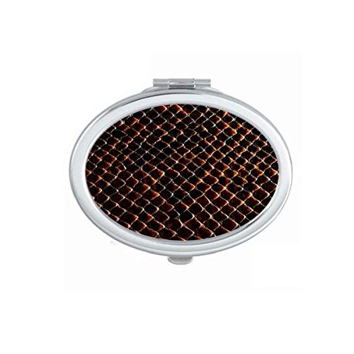 DIYthinker Dark Black Snake Skin Pattern Portable Folding Mirror - Double-Sided Makeup & Eyeglasses Mirror for Travel, Home, and Office Use