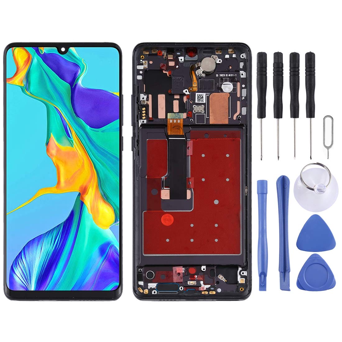 Original Huawei P30 Pro OLED LCD Screen Replacement - Full Assembly with Frame & Digitizer for Easy DIY Repair | Perfect for Cracked/Broken Display Fix, Gaming & Multimedia Use