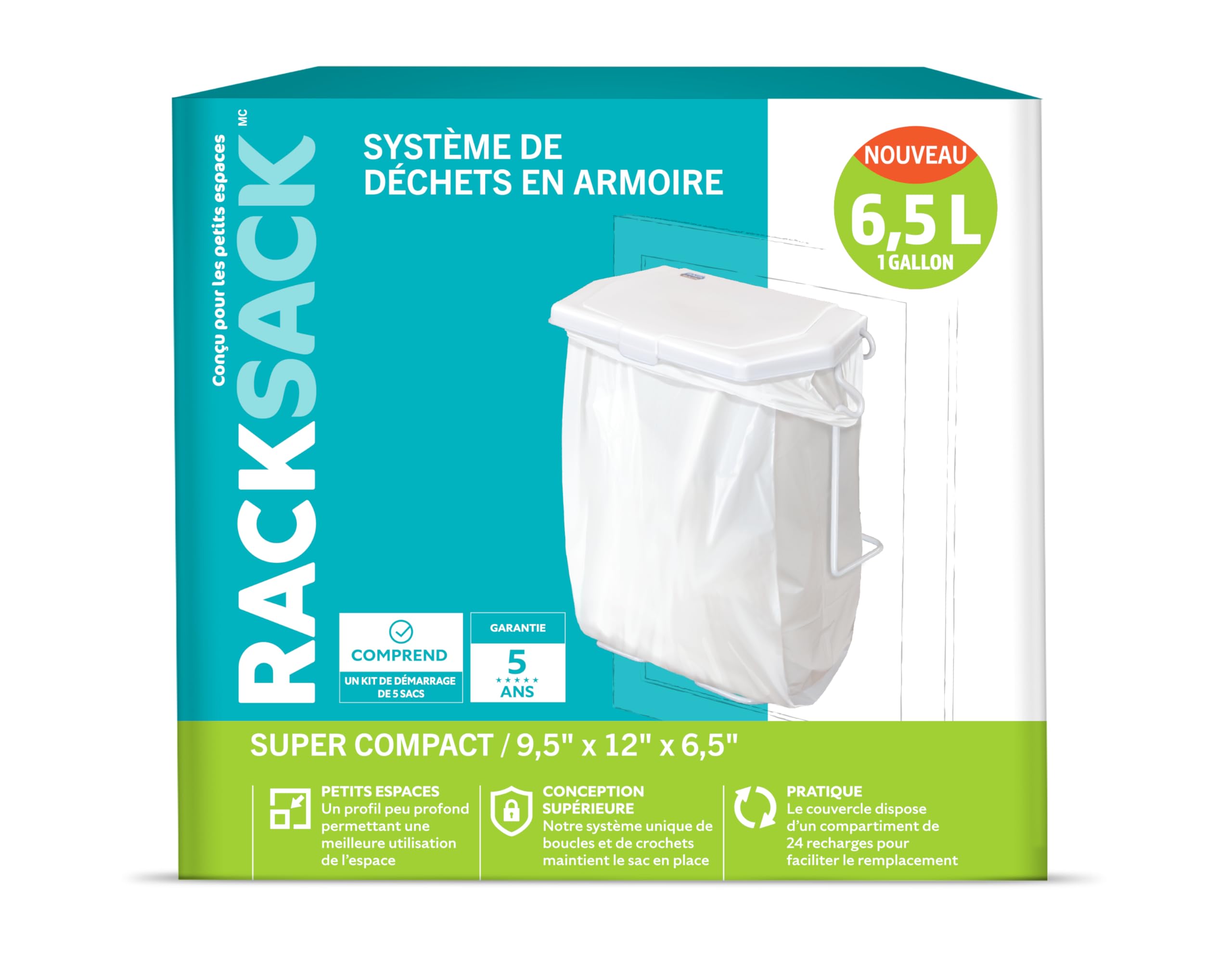 Mid-America Bag 50120 Rack Sack Bathroom Waste Bag - Durable Trash Can Liner for Home, Office & RV Use - Perfect for Small Spaces & Waste Disposal