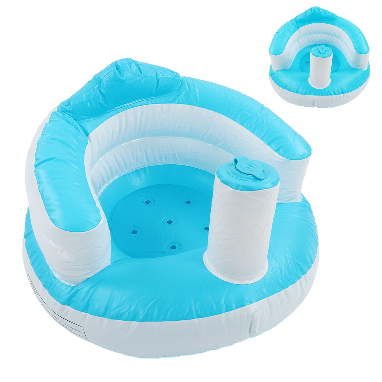 Inflatable Baby Chair with Air Pump - PVC Infant Inflatable Sofa for Learning & Bath Time | Portable Blow Up Baby Seat for Home, Travel & Outdoor Use