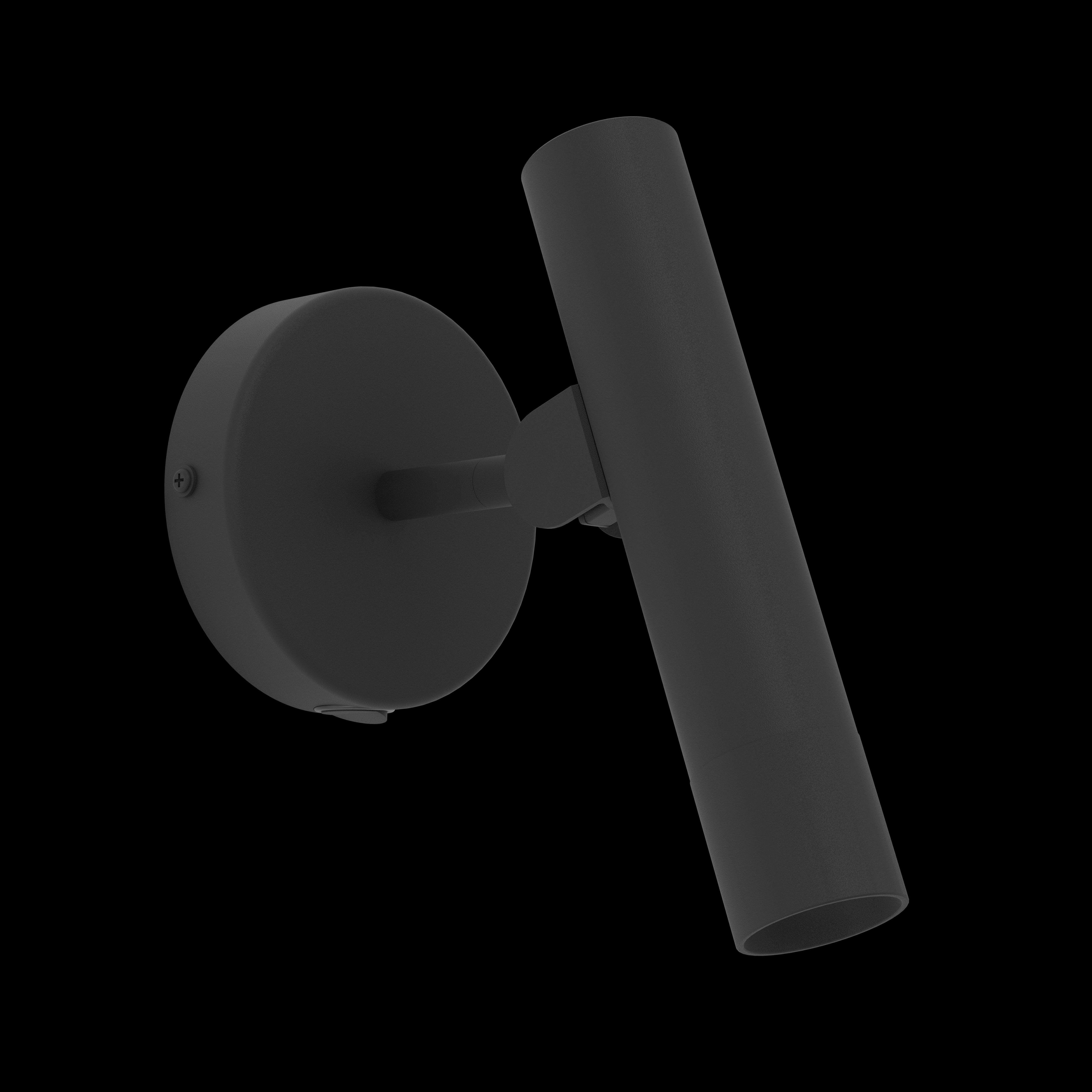 Eglo Almudaina Black Tube LED Wall Light - Modern Indoor Lighting for Living Room, Bedroom, and Hallway