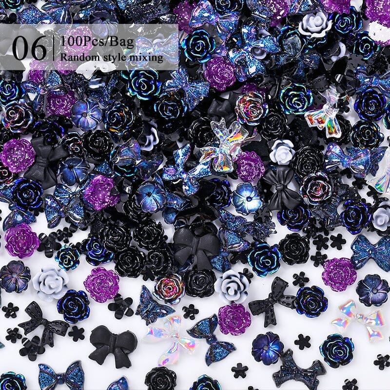 100pcs Mixed Pearl Charms for Nail Art Decoration - DIY Manicure, Acrylic Nails, Wedding & Party Nail Designs