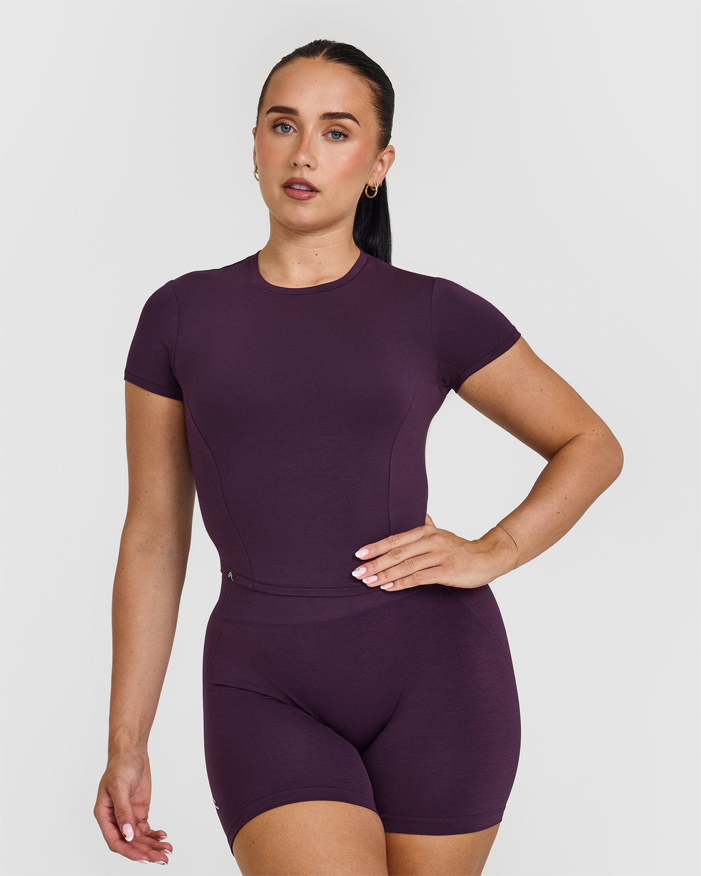 Mellow™ Soft Mid Short Sleeve T-Shirt for Women | Comfortable Casual Cotton Tee in Blackberry Purple | Perfect for Everyday Wear, Lounge & Outings