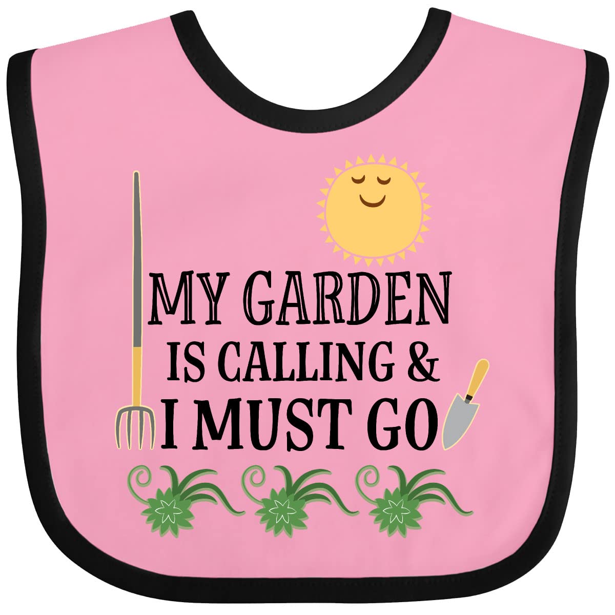 Inktastic Funny Gardening Baby Bib - Cute Garden Themed Drool Bib for Infants & Toddlers - Perfect for Feeding, Playtime & Outdoor Activities