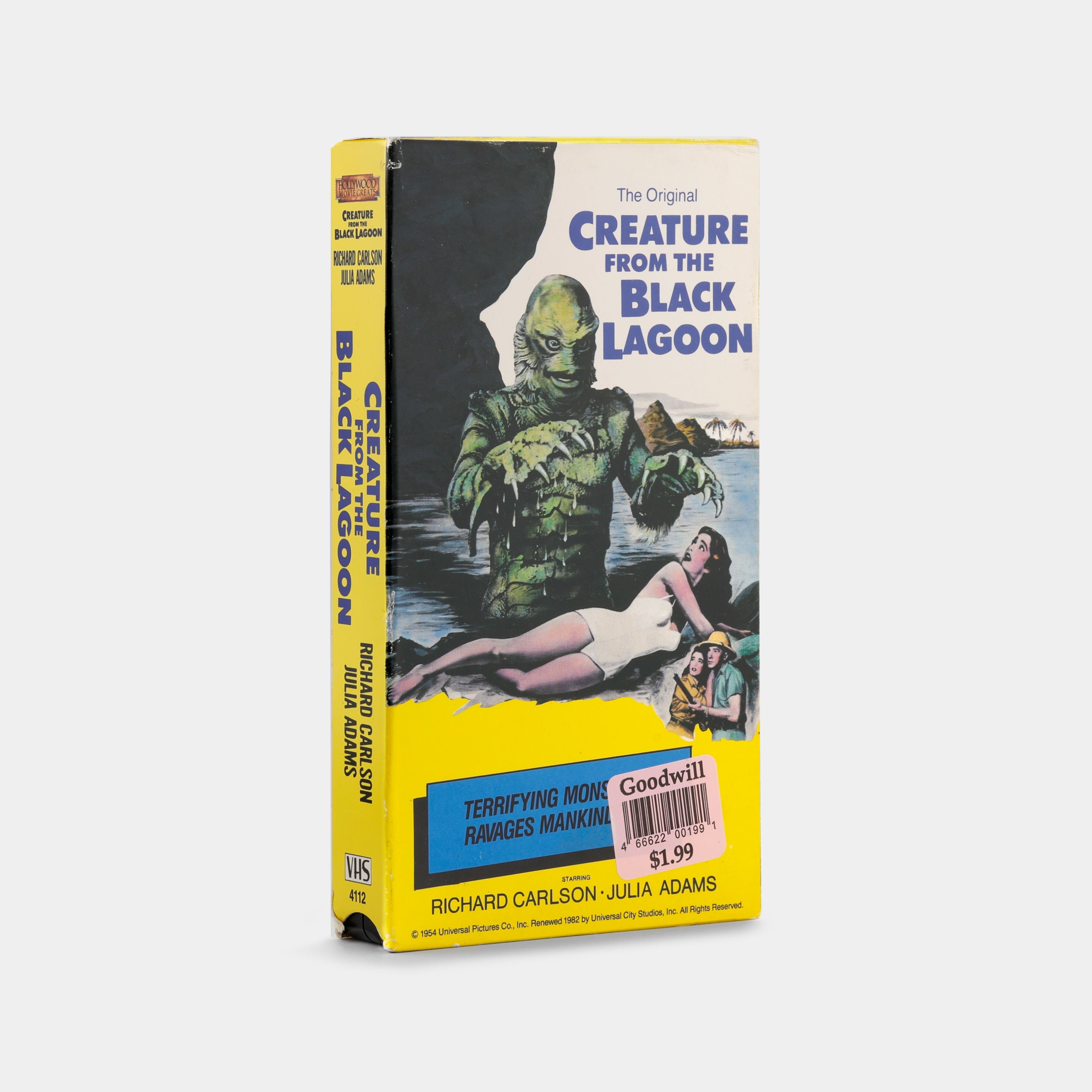 Vintage Creature from the Black Lagoon VHS Tape - Classic 1954 Horror Movie - Collectible Retro Film - Perfect for Horror Fans & Movie Collectors - Great for Halloween Decor & Nostalgic Gift