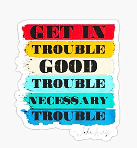 John Lewis Decals - Waterproof & Fade Resistant Die-Cut Stickers for Cars, Laptops & DIY Projects - Good Trouble Mask Graphic