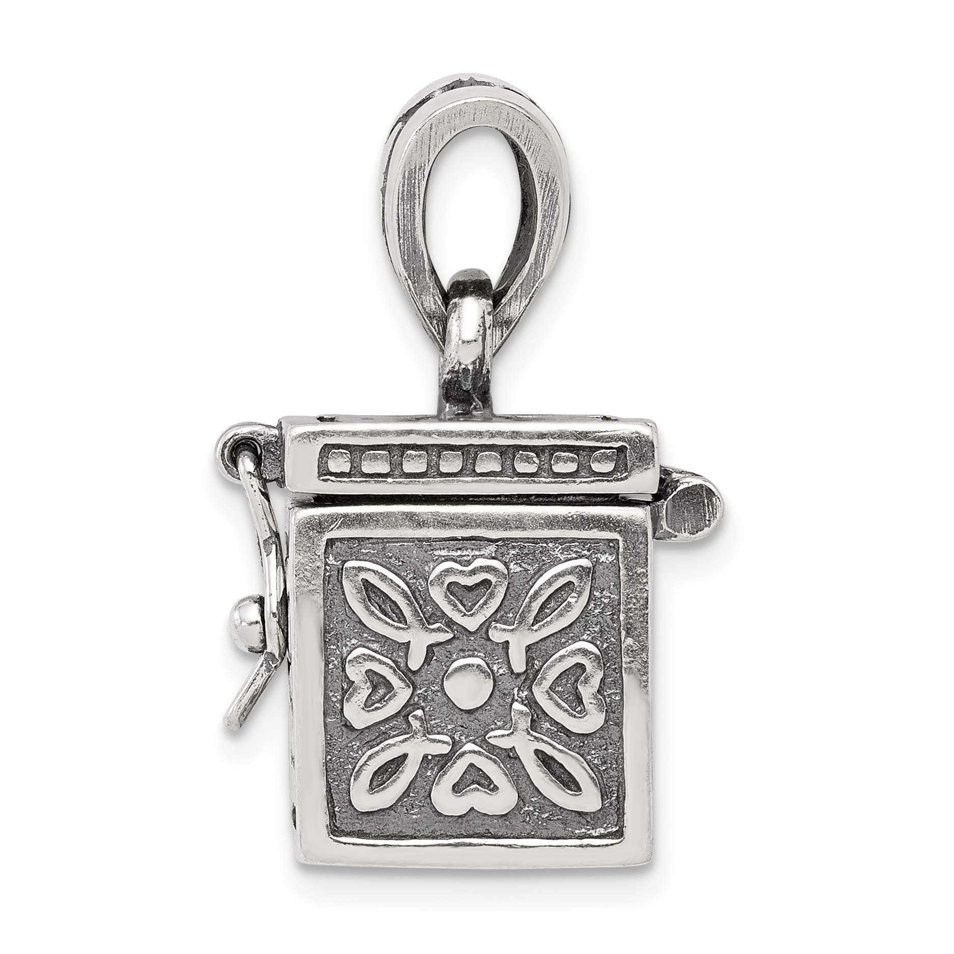 925 Sterling Silver Square Prayer Box Pendant Necklace - Religious Keepsake Jewelry for Prayer Notes & Blessings - Perfect for Gifts, Weddings & Spiritual Protection