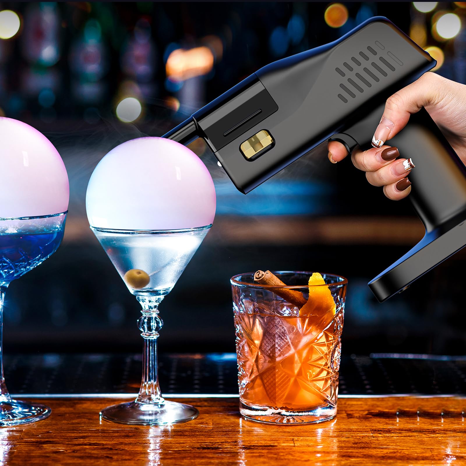 Premium Smoke Gun & Edible Bubble Maker Kit with Aromas - Enhance Cocktails & Food Flavors for Bars, Home Parties & Culinary Presentations