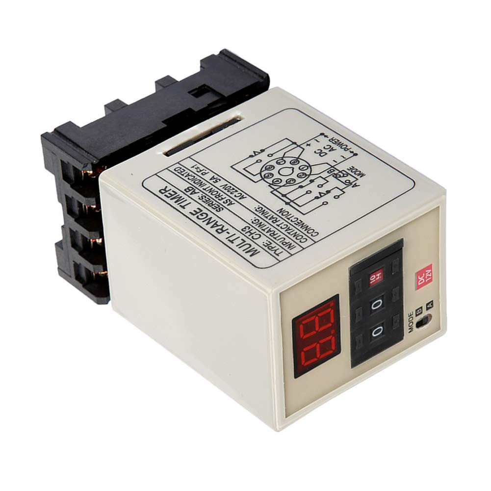 AH3-DM Digital Delay Timer Relay 0.01S-99H Dual Mode with LED Display | 12V/24V/110V/220V/380V DC/AC | Perfect for Industrial Automation, HVAC Systems & Electrical Control Panels