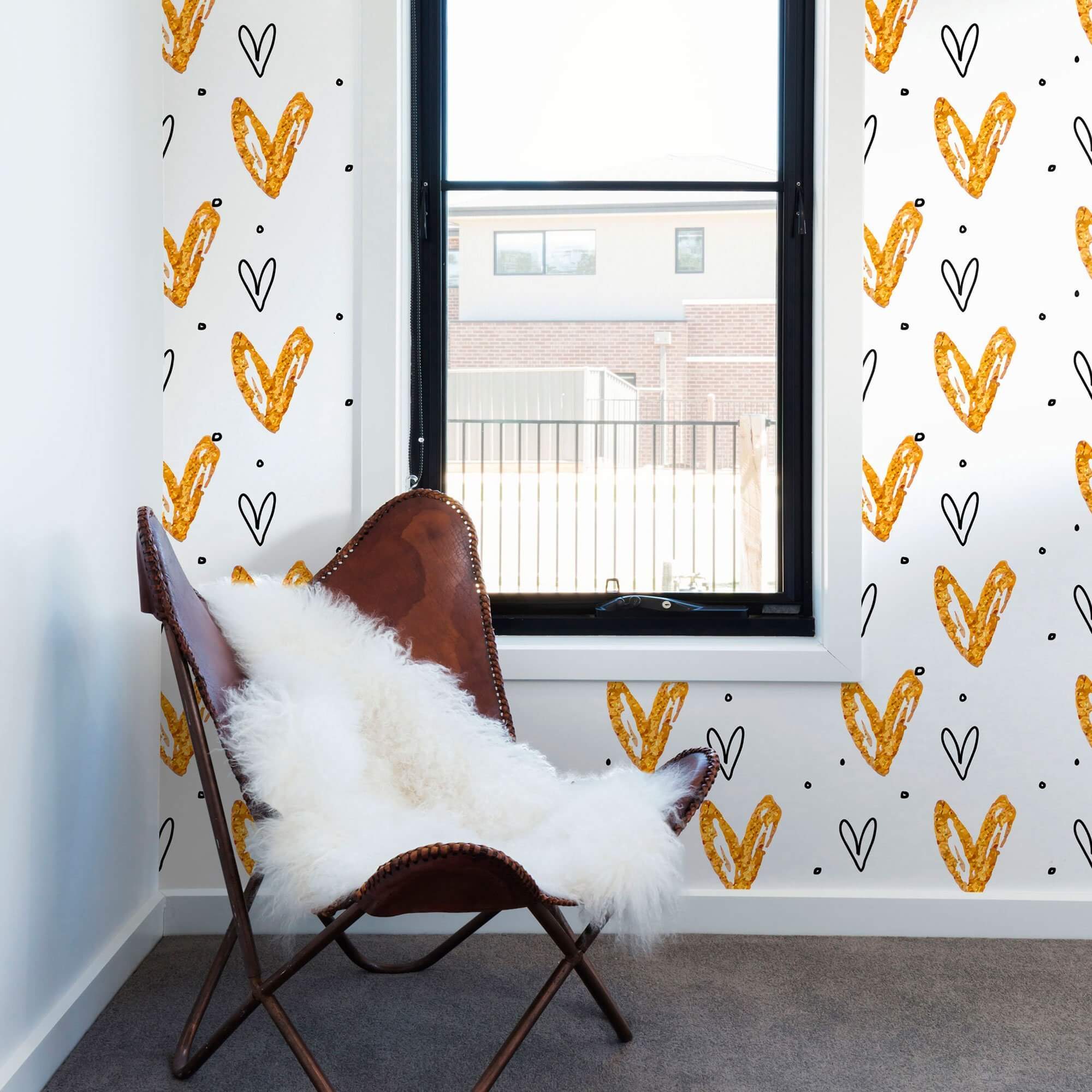 White and Yellow Teens Peel and Stick Removable Wallpaper 5135 - Self-Adhesive Decorative Wall Covering for Bedroom, Dorm, Nursery & Home Decor
