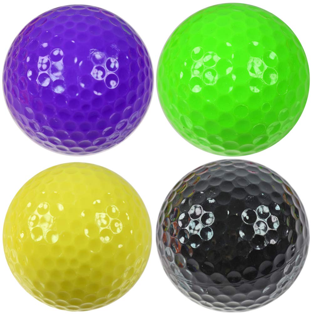 BESPORTBLE 4 Pack Practice Golf Balls - Durable Rubber Golf Training Balls for Indoor & Outdoor Use - Perfect for Beginners & Golf Enthusiasts (Random Colors) - Improve Swing & Putting Skills at Home or Driving Range