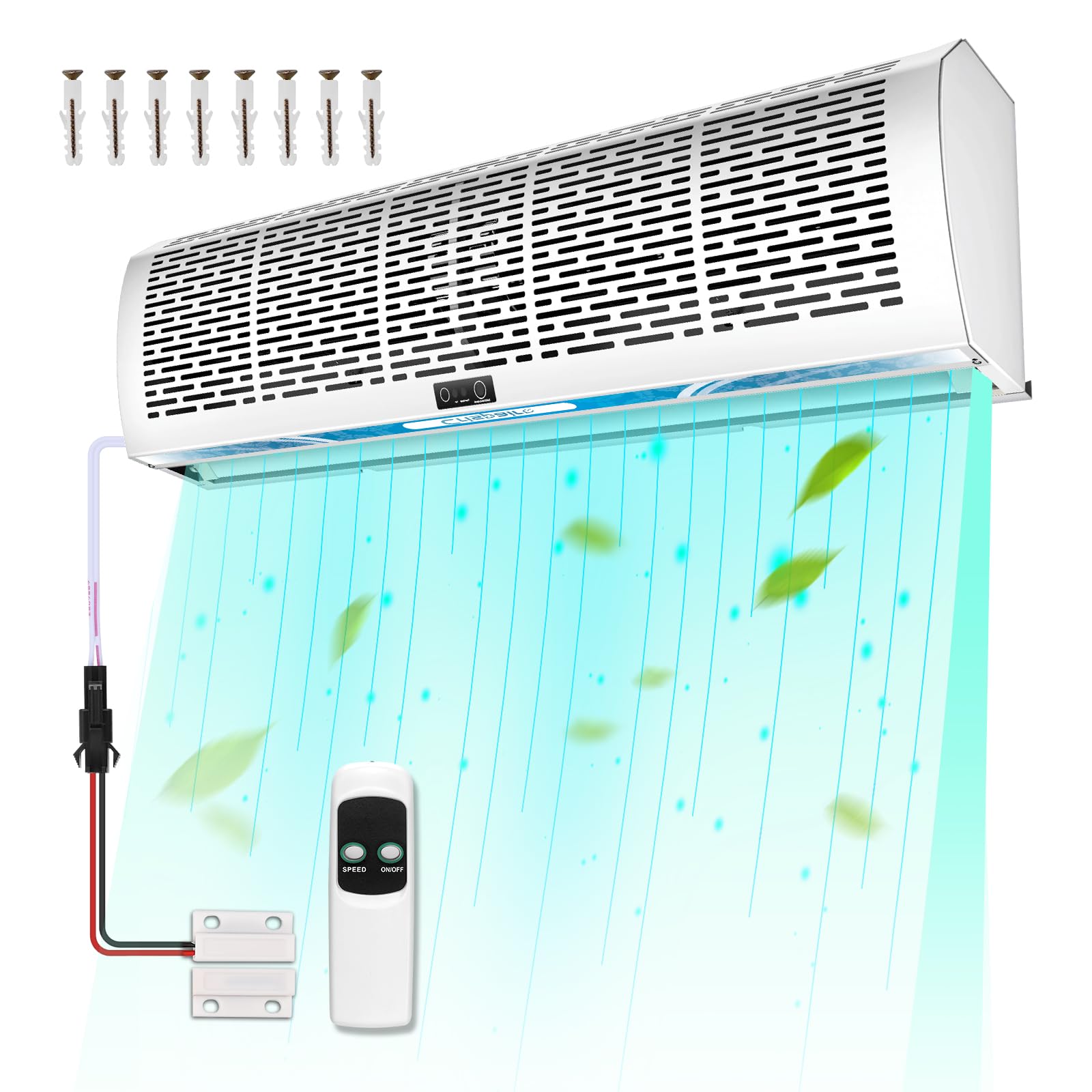 36'' Commercial Air Curtain with Magnetic Door Switch - 1527CFM/2559FPM, 2-Speed Adjustable, 180W 110V Industrial Air Door Fan for Easy Installation - Perfect for Restaurants, Retail Stores & Warehouse Entrances