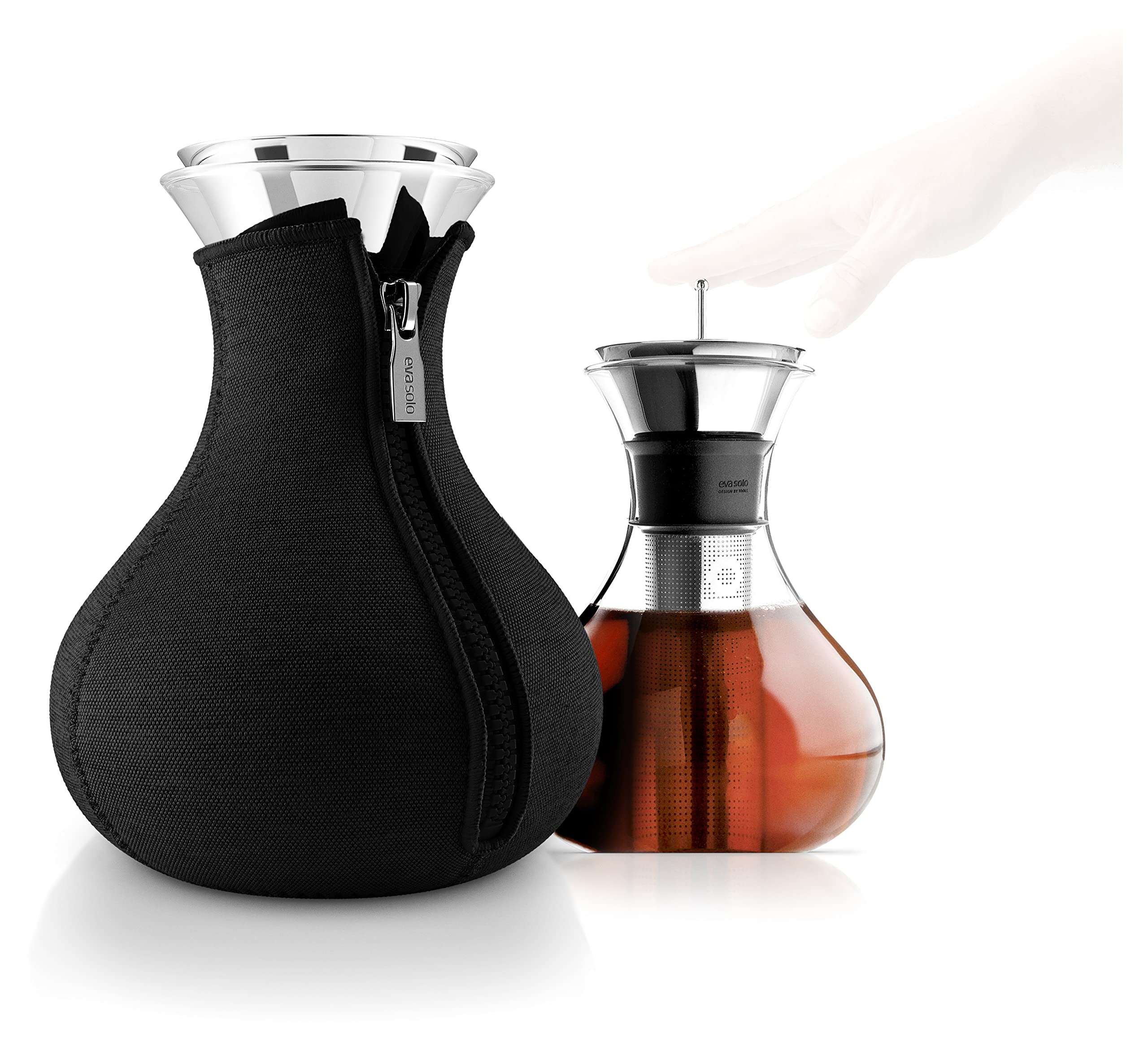 Eva Solo 34oz Tea Maker - Drip-Free Borosilicate Glass with Insulating Neoprene Cover | Premium Danish Design for Perfect Tea Brewing | Black | Ideal for Home, Office & Gift Giving