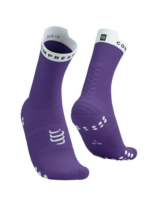 Compressport Unisex Pro Racing Socks v4.0 - High Performance Running Socks for Men & Women - Breathable & Cushioned - Royal Lilac/White - Ideal for Marathon, Trail Running & Triathlon Training