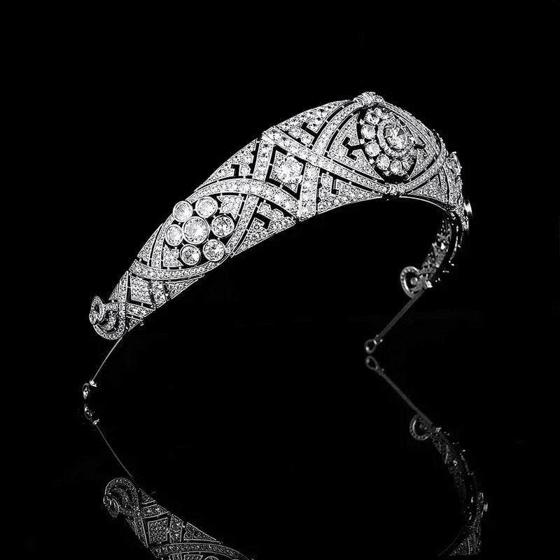 Elegant Crystal Bridal Headpiece - Silver Wedding Tiara for Bride | Meghan 9125 | Perfect for Weddings, Prom, and Formal Events
