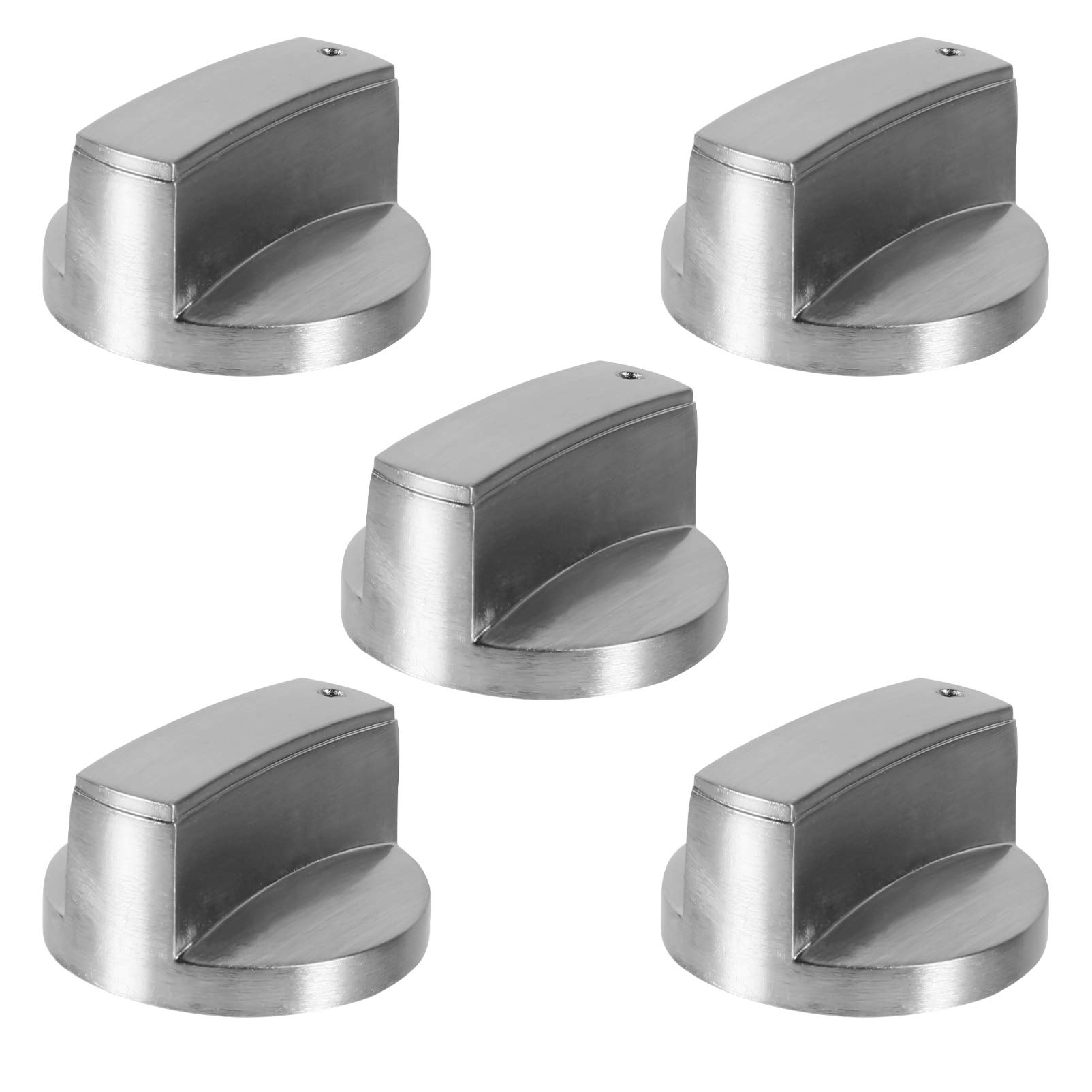 DOITOOL 5-Piece Stainless Steel Stove Top Knobs - Replacement Gas Burner Control Dials for Oven, Cooker & Cookware - Durable Metal Knobs for Easy Temperature Adjustment - Perfect for Kitchen Upgrades & Appliance Repairs