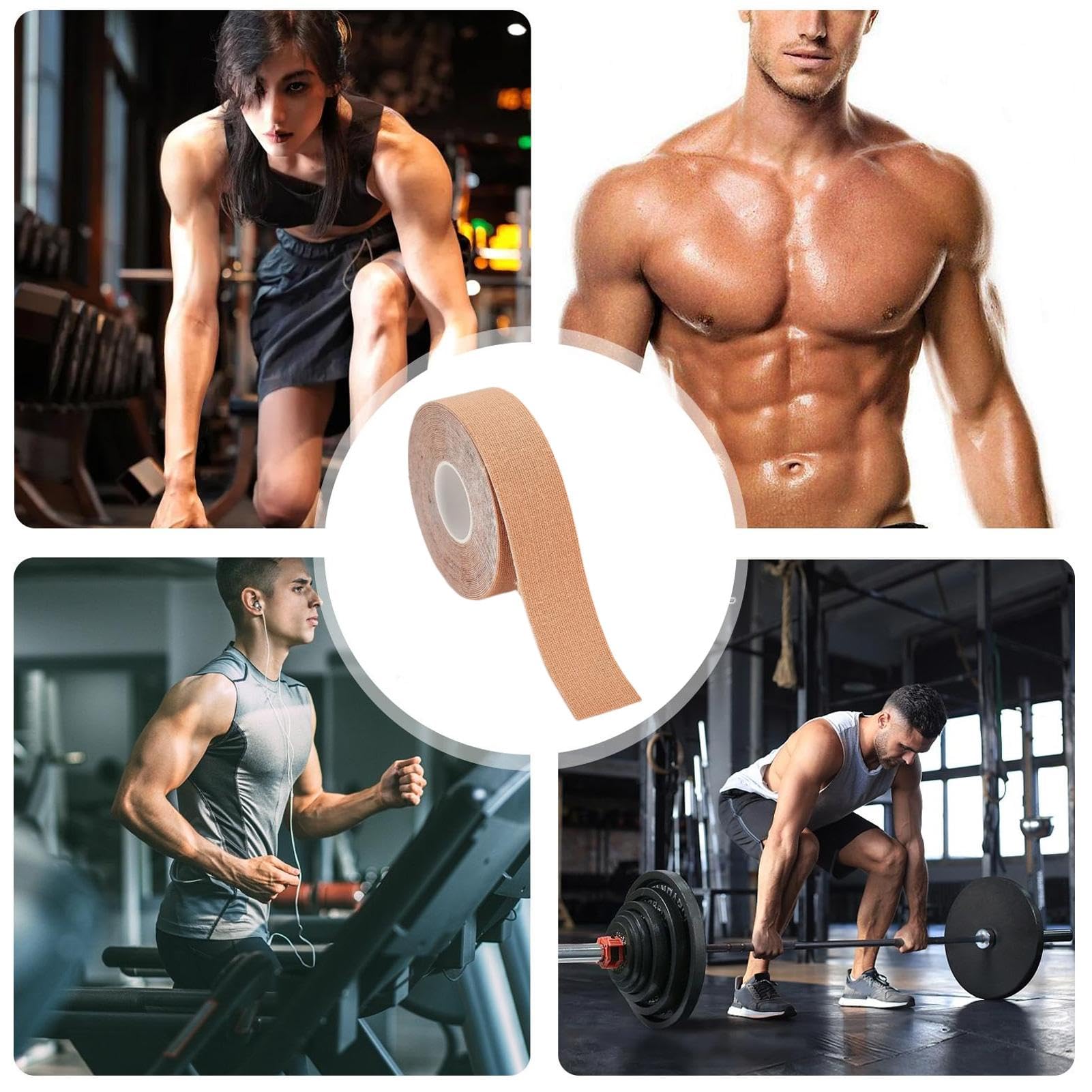 Waterproof Breathable Sports Tape - Elastic Athletic Tape for Weightlifting, Gym, Running, Tennis, Swimming & Football | Durable & Sweat-Resistant for Workouts & Sports Activities