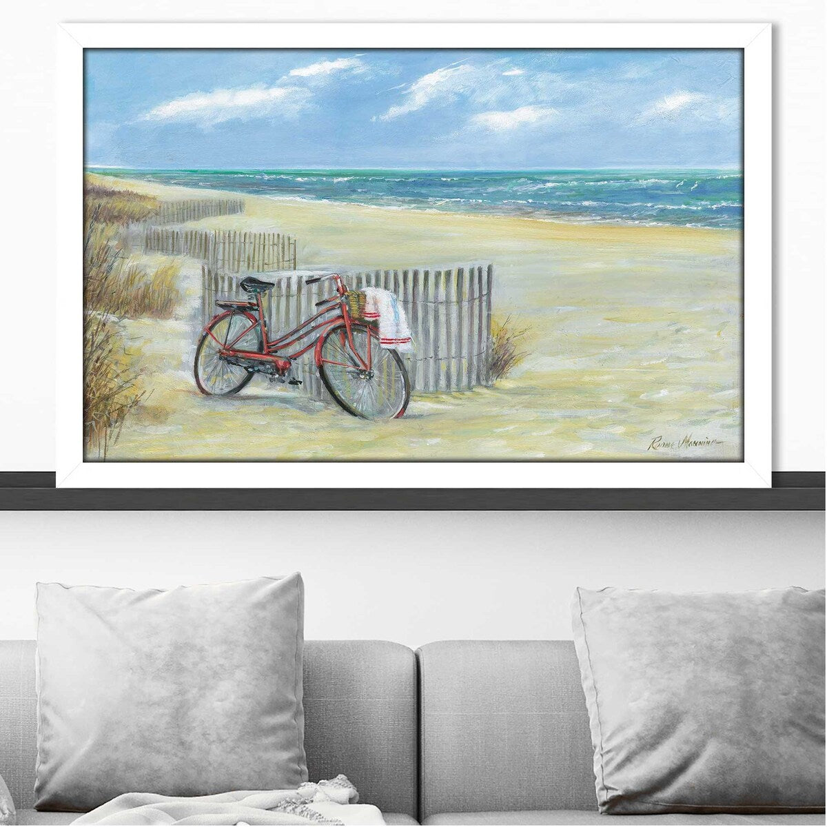 Bike to the Beach by Ruane Manning - Premium Acrylic Wall Art Print for Home & Office Decor - Perfect for Living Rooms, Bedrooms and Beach House Interiors
