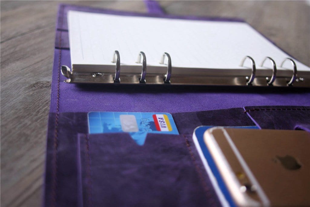 Personalized Engraved Purple Leather Travel Organizer Wallet - Perfect for Passport, Tickets & Credit Cards | Ideal for Business Trips & Vacations